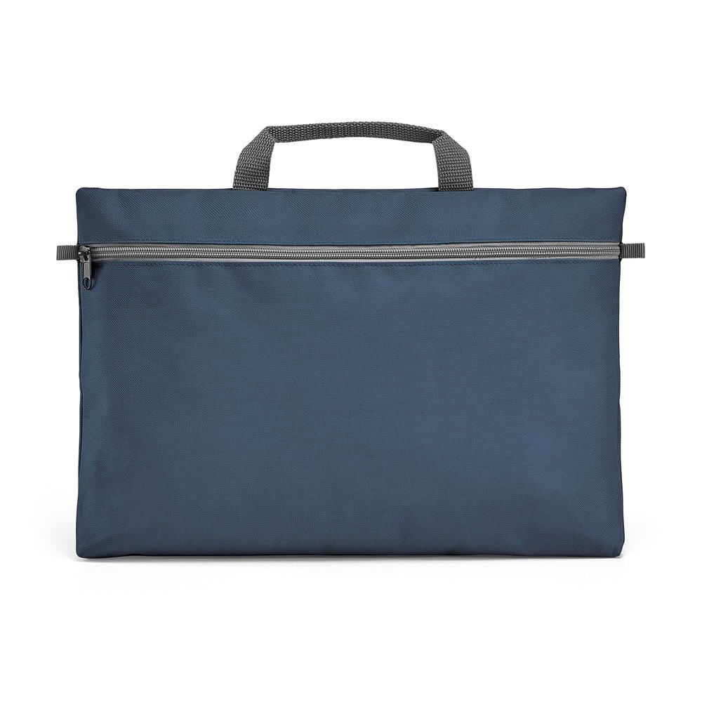 Konferensmapp i slitstark 600D polyester med dragkedja och handtag, perfekt för möten och presentati.