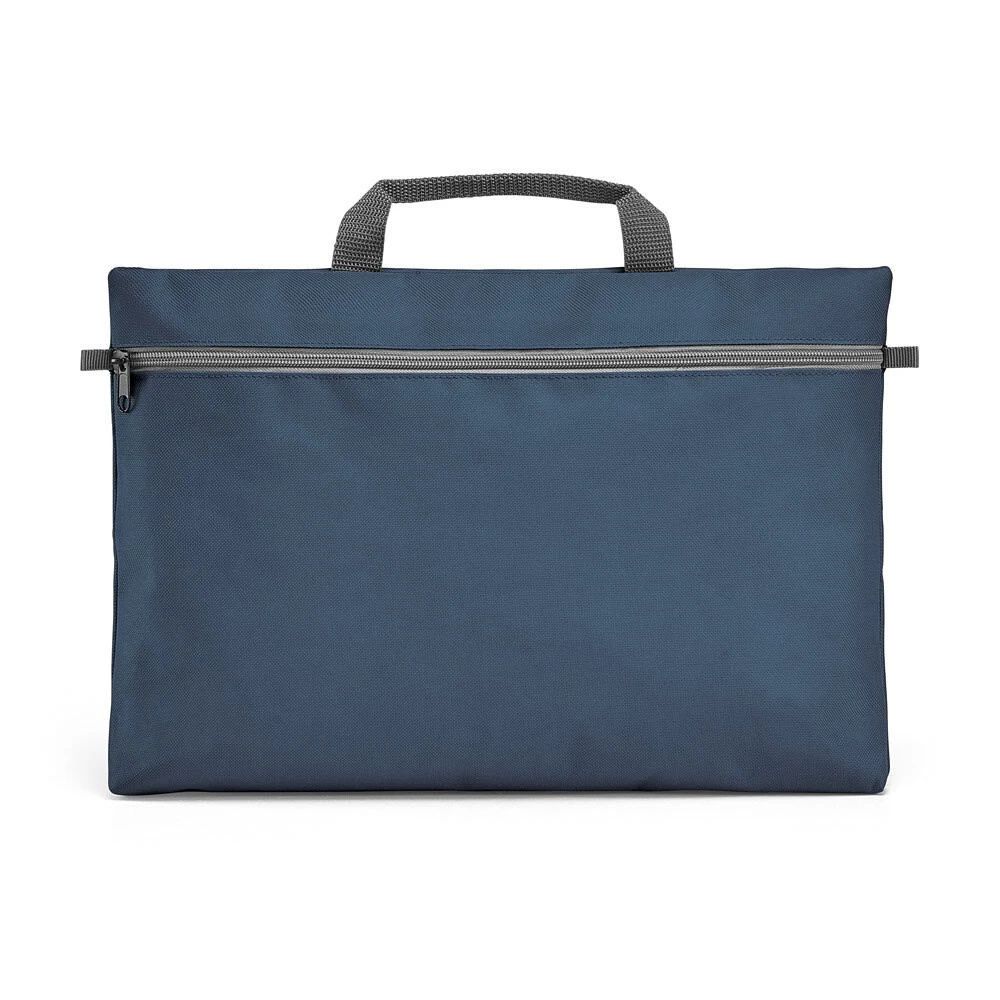 Konferensmapp i slitstark 600D polyester med dragkedja och handtag, perfekt för möten och presentati.