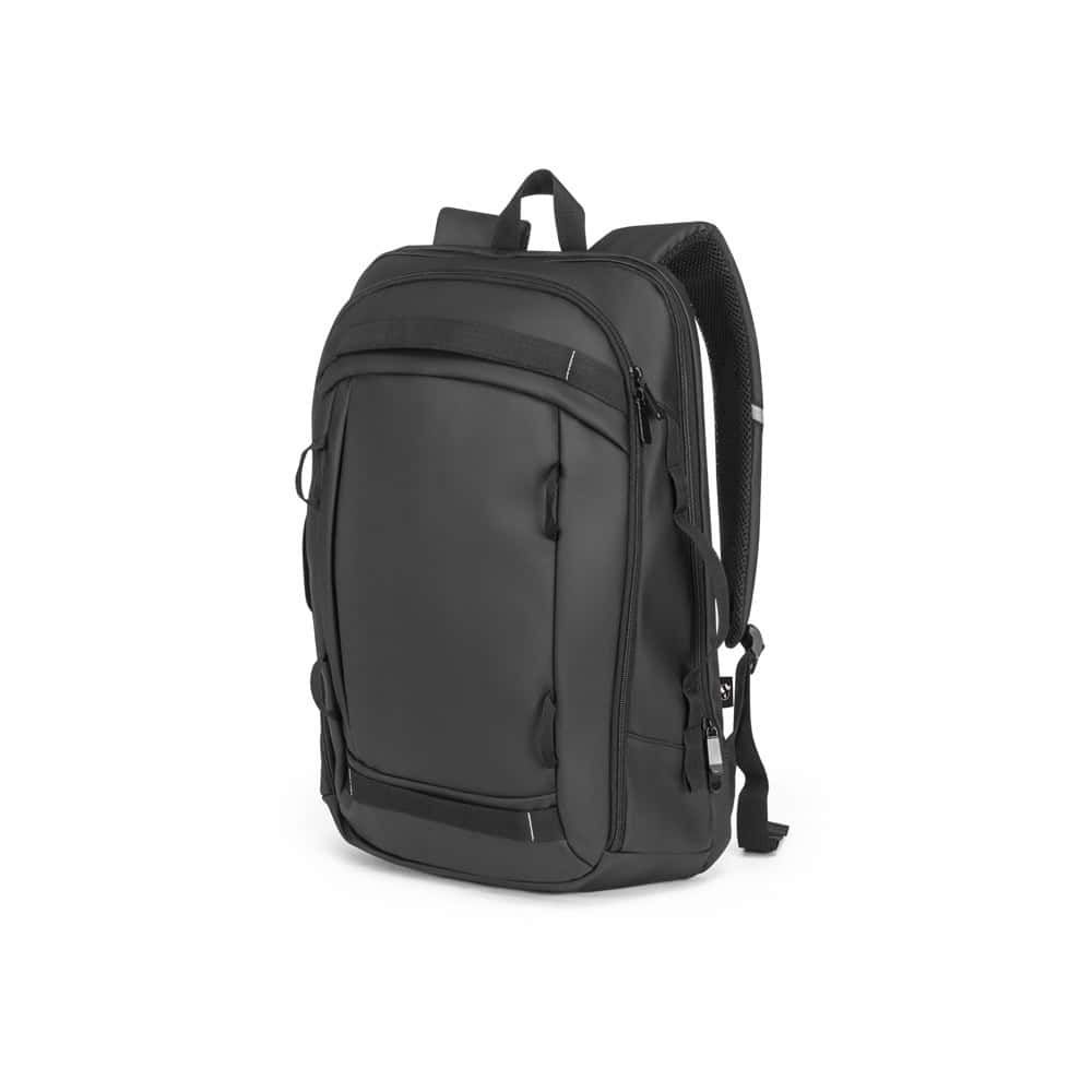 Robust laptopryggsäck i 900D återvunnen polyester med vattenavvisande yta.