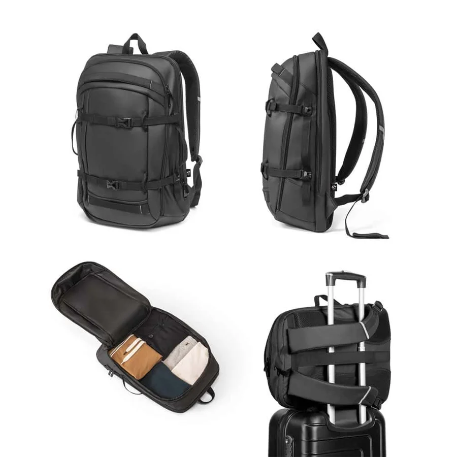 KAMPALA. Laptopryggsäck i 900D, återvunnen polyester med hög densitet, med vattenavvisande beläggning och foder av 210D återvunnen polyester 17'3"