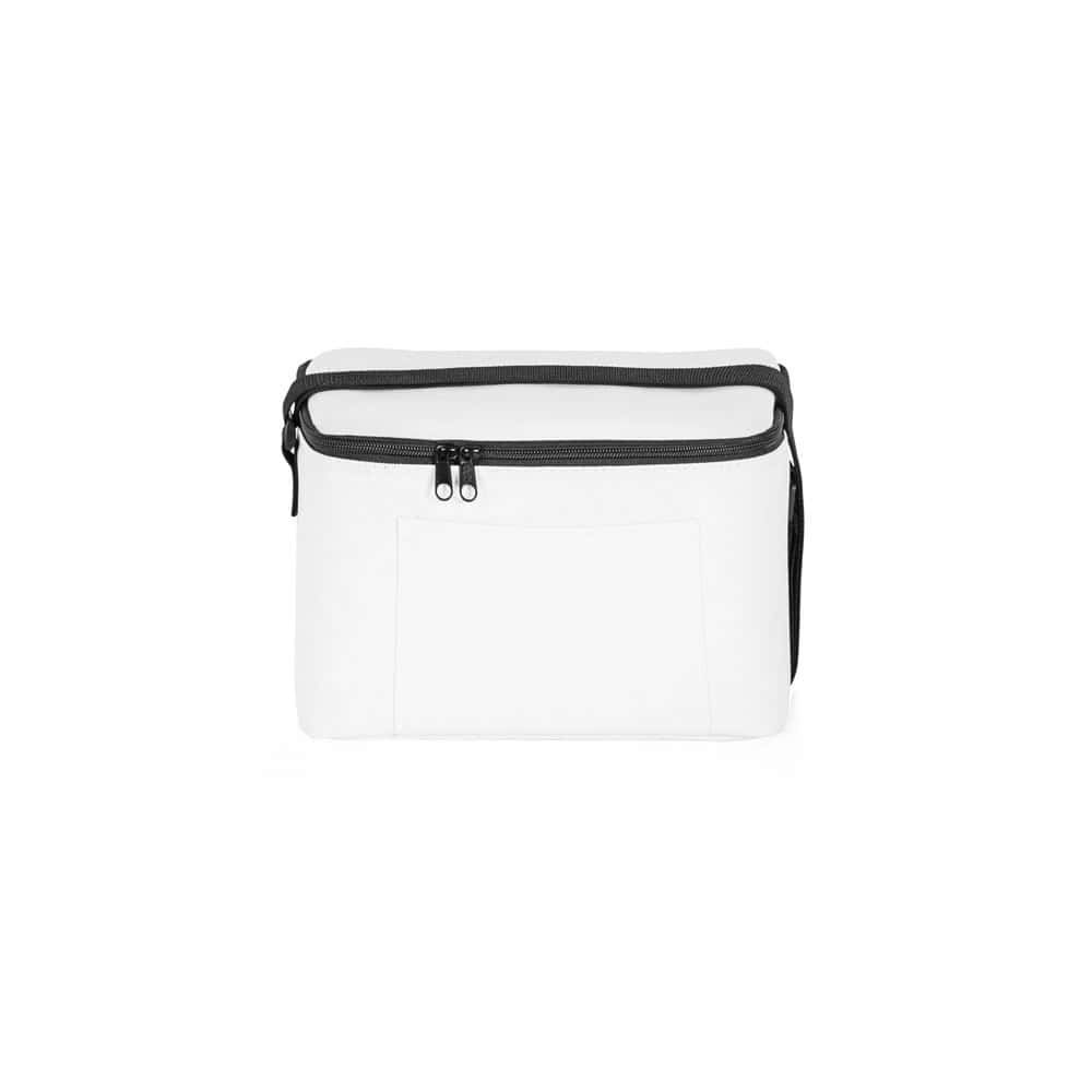 Kylväska i 600D återvunnen polyester med justerbart band, perfekt för utomhusbruk.