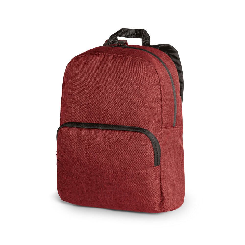 Röd laptopryggsäck för 14-tums dator i slitstark 600D-nylon.