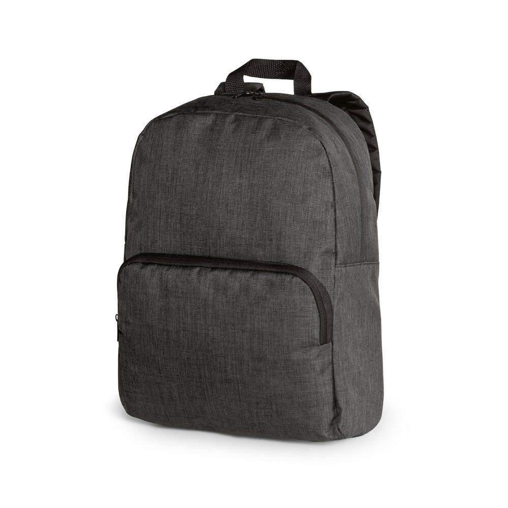 Svart laptopryggsäck för 14-tums dator i slitstark 600D-nylon.