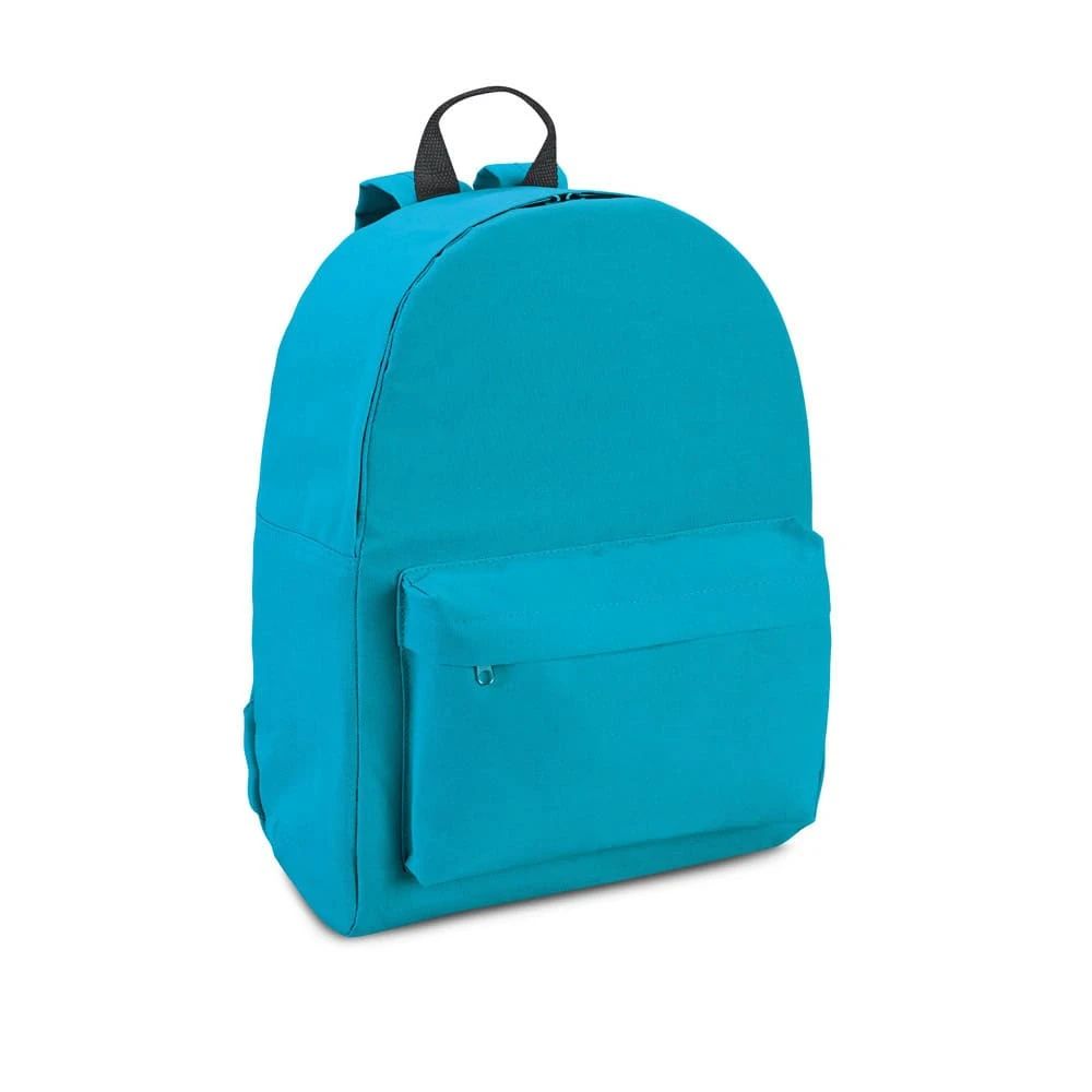 Blå BERNA ryggsäck i 600D polyester med frontficka och justerbara axelremmar.