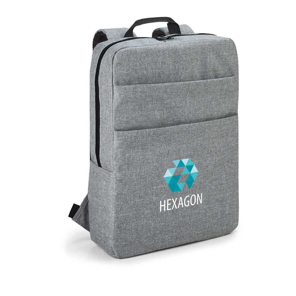 Grafitgrå laptopväska 15,6" med HEXAGON-logga, hög täthet och slitstarkt material.