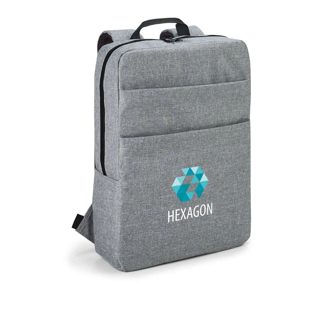 Grafitgrå laptopväska 15,6" med HEXAGON-logga, hög täthet och slitstarkt material.