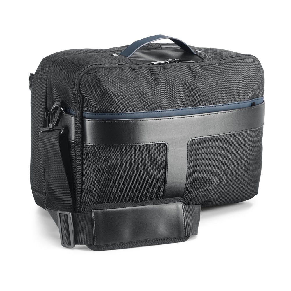 Svart 2-i-1 laptopryggsäck i slitstarkt 1680D-material med flera fack.