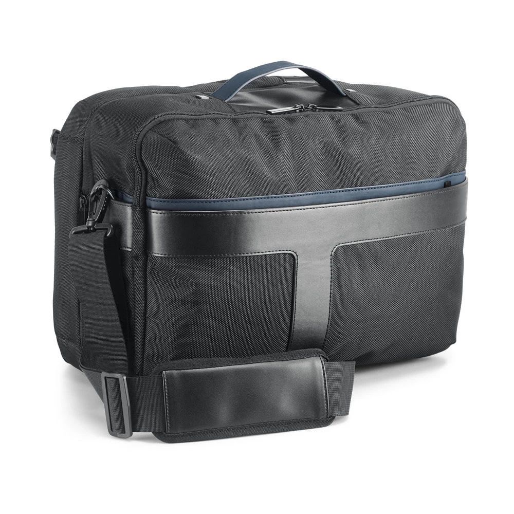 Svart 2-i-1 laptopryggsäck i slitstarkt 1680D-material med flera fack.