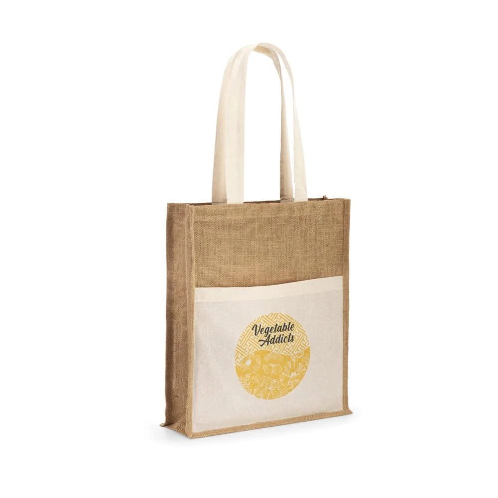 BRAGA. Jutepåse (240 g/m²) och ficka i 100% bomull (140 gm²)