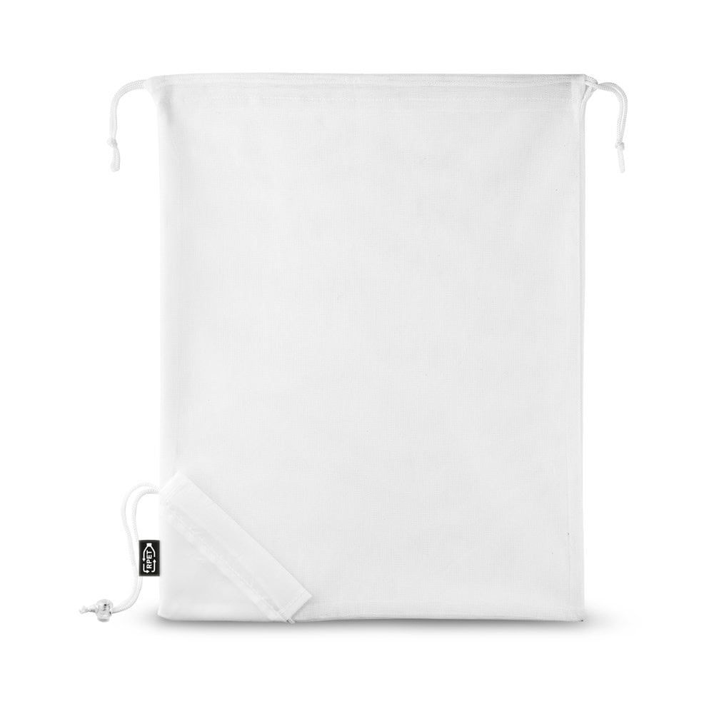 BOLZANO. Vikbar väska av mesh och 190T återvunnen polyester (100 % rPET)