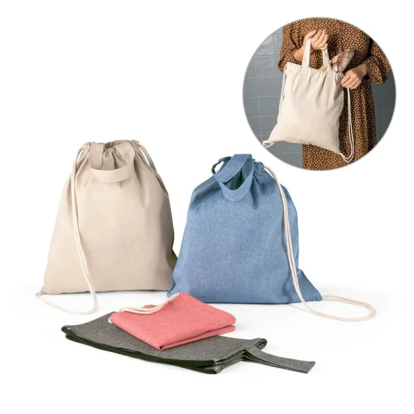 RISSANI. Gympapåse med återvunnen bomull (70%) och polyester (30% rPET) (140 g/m²) – profilreklam med tryck från ExpoTryck
