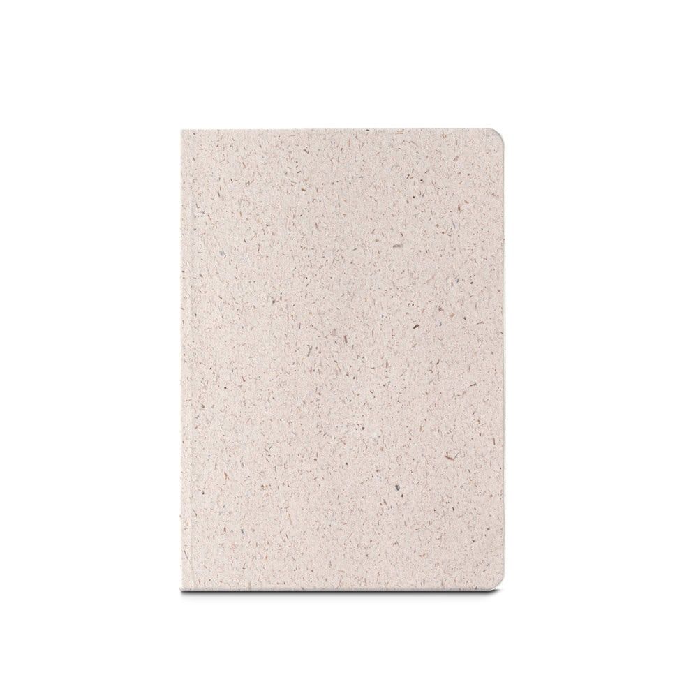 ORGANIC SEMI-RIGID. Anteckningsblock A5 med halvstyvt omslag tillverkat av organiskt elefantmaterial (80%)