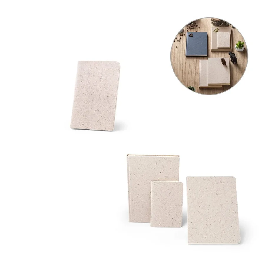 ORGANIC SOFT. A6 anteckningsblock med flexibelt omslag tillverkat av ekologiskt elefantmaterial (80%)