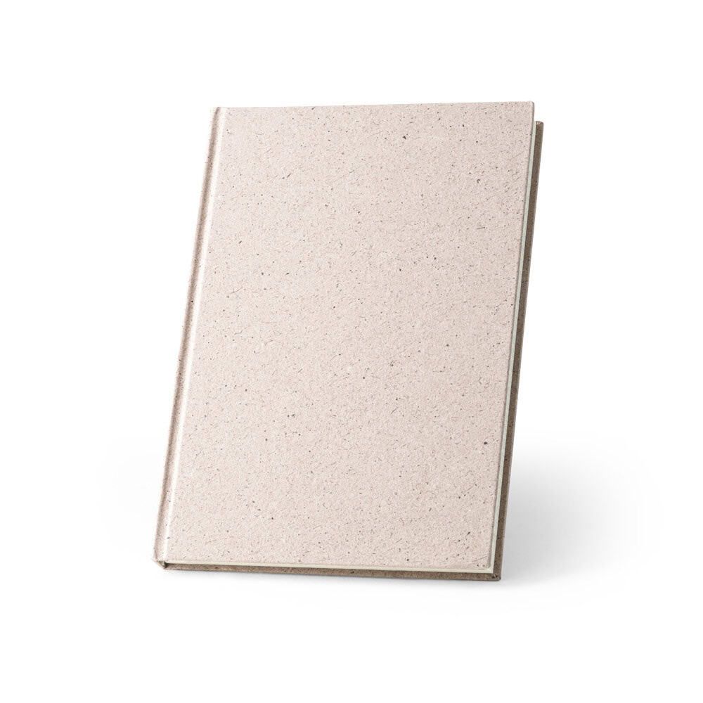 ORGANIC RIGID. A5 anteckningsblock med hårt omslag tillverkat av ekologiskt elefantmaterial (80%)