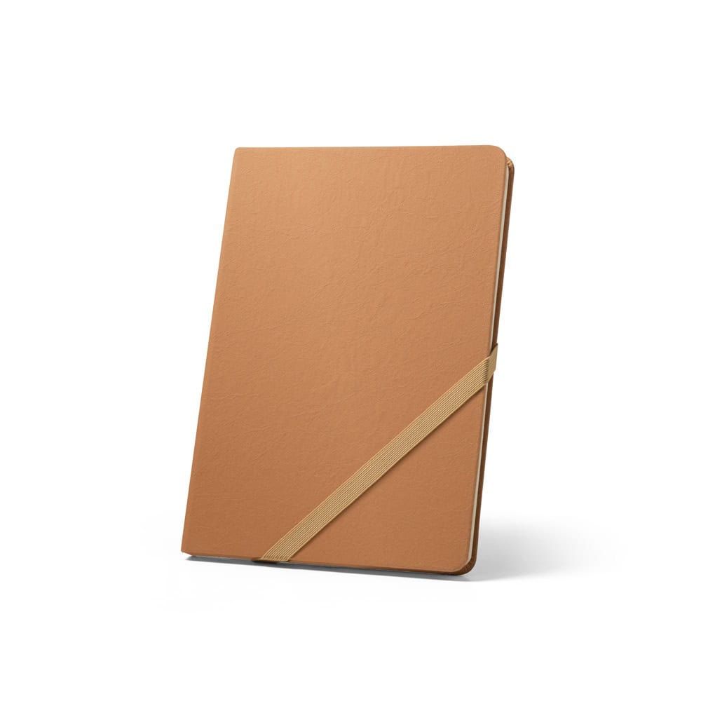 HUXLEY. A5-anteckningsblock, gjord av vattenavvisande papper, med fodrade sidor gjorda av ett FSC™-certifierat material och andra kontrollerade material