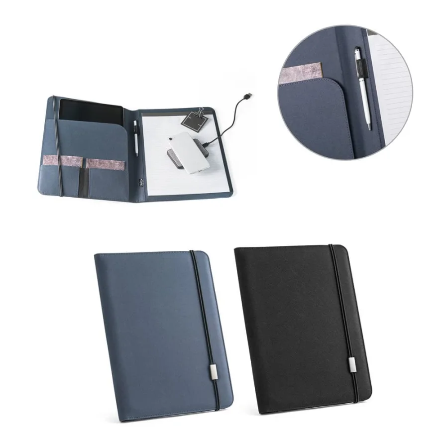 EMERGE FOLDER II. A4-mapp i återvunnen polyester (100% rPET 300D med elastisk stängning