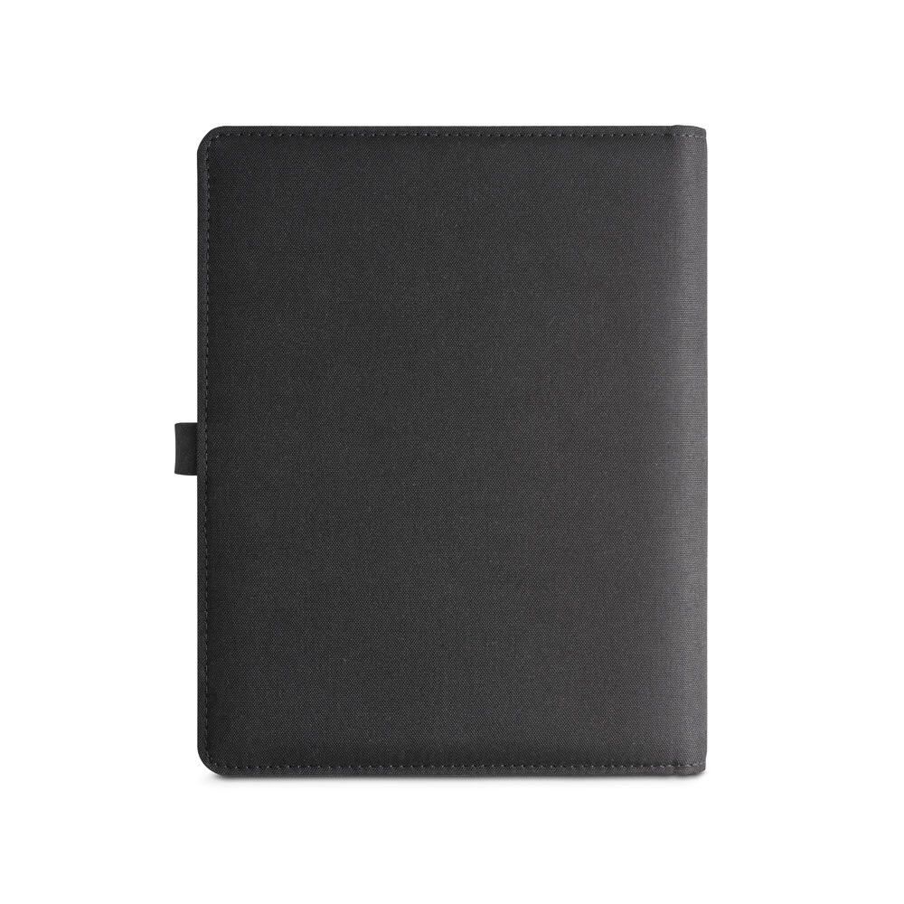 EMERGE A5 FOLDER. A5-mapp i 300D återvunnen polyester (100% rPET) med trådlös laddare