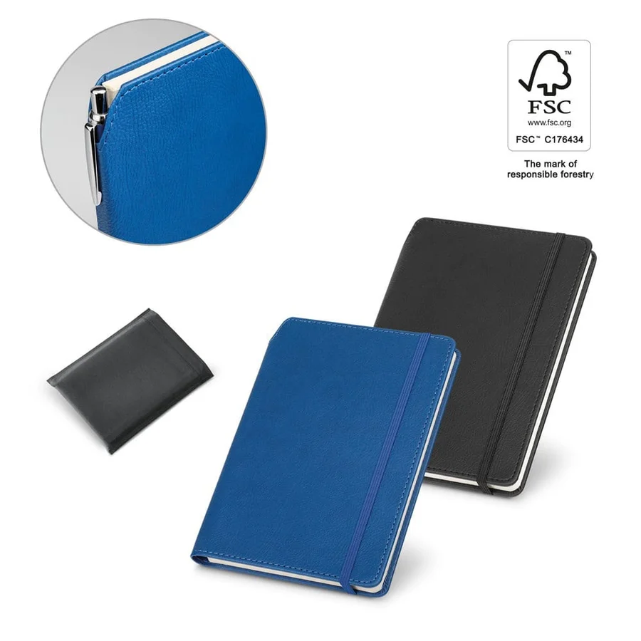 MORIAH. A5 anteckningsblock i PU med linjerade sidor, gjord av FSC™-certifierat material och andra kontrollerade material