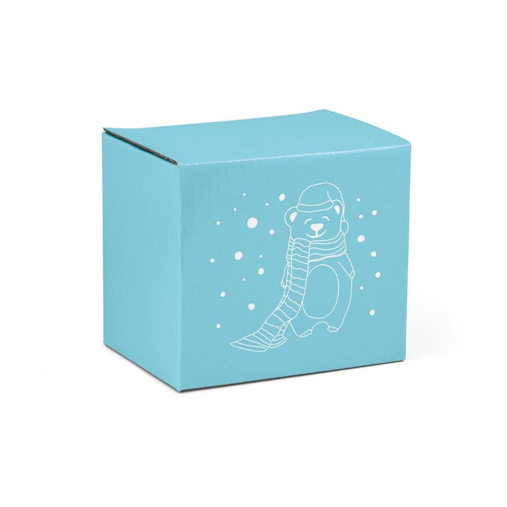 Väggbox med isbjörnmotiv och snöflingor, perfekt för jul- eller vintertema.