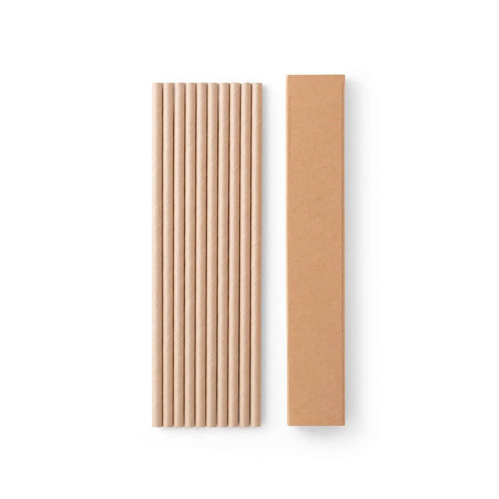 LAMONE. Set av 10 kraft papper sugrör