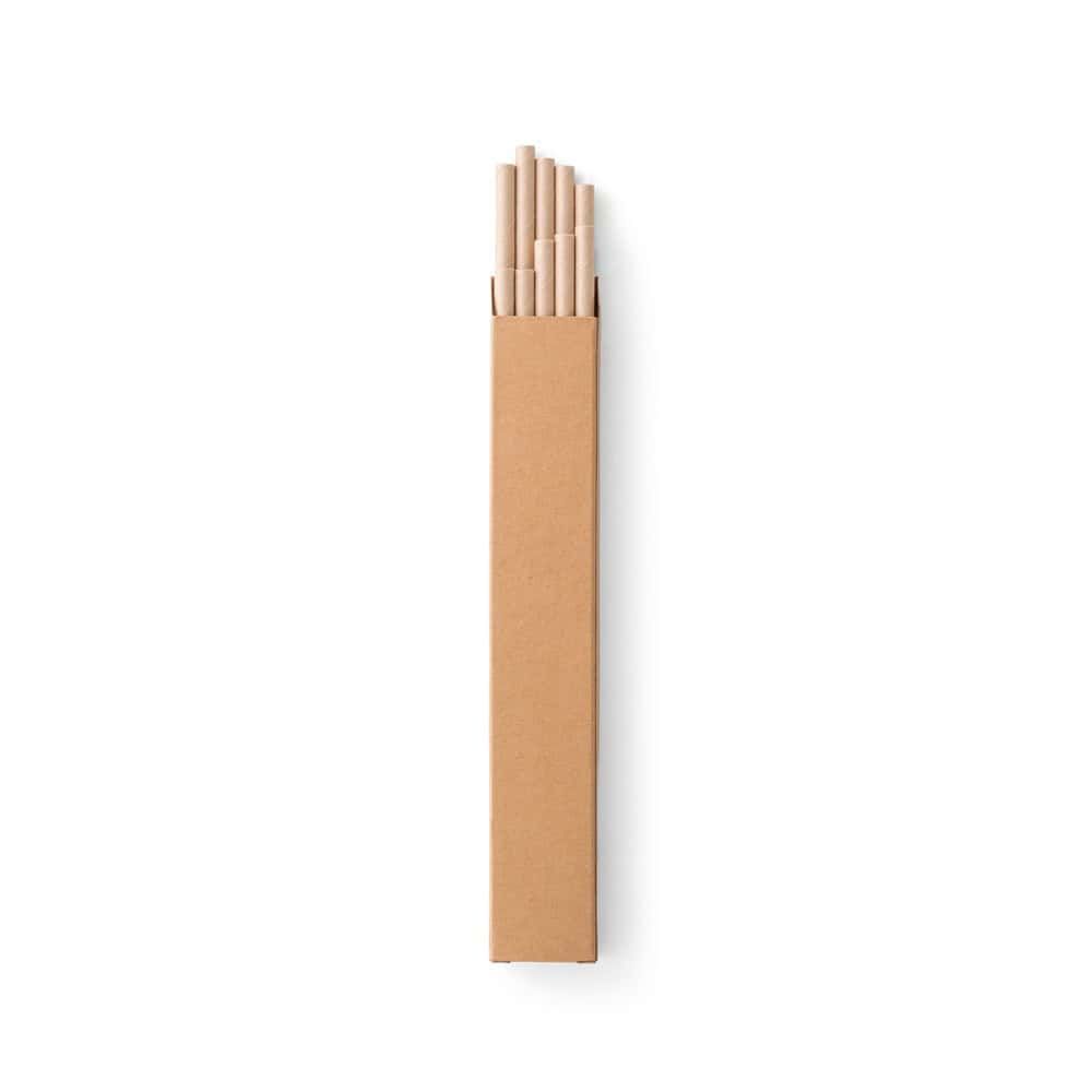 LAMONE. Set av 10 kraft papper sugrör