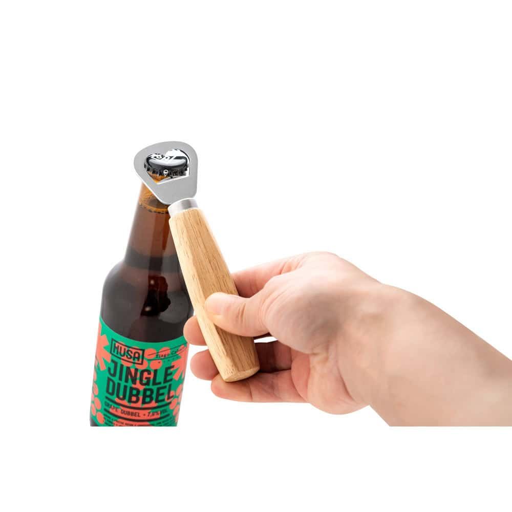 HOLZ. Flaska öppnare av metall och trä