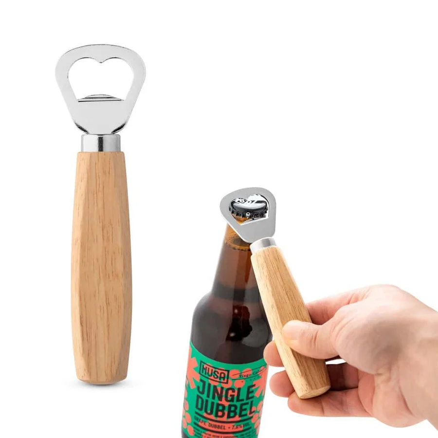 HOLZ. Flaska öppnare av metall och trä