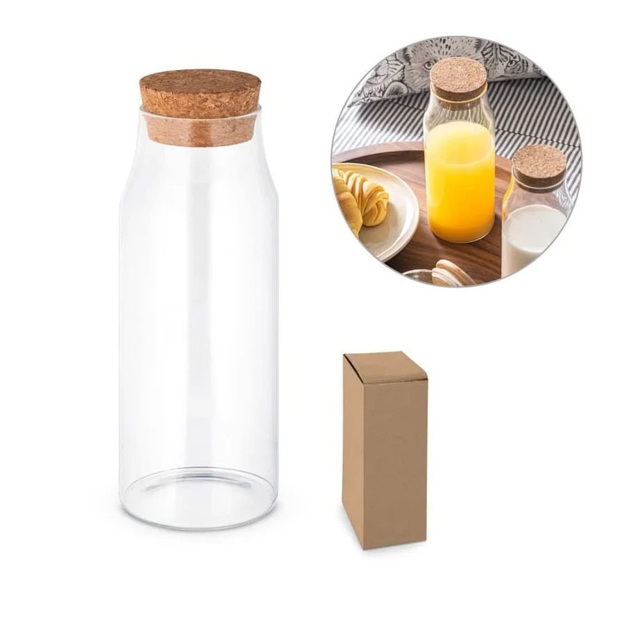 JASMIN 1000. Glasflaska med korklock 1 liter