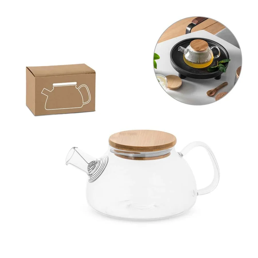 SNEAD. Tekanna i borosilikatglas med bambulock 750 ml