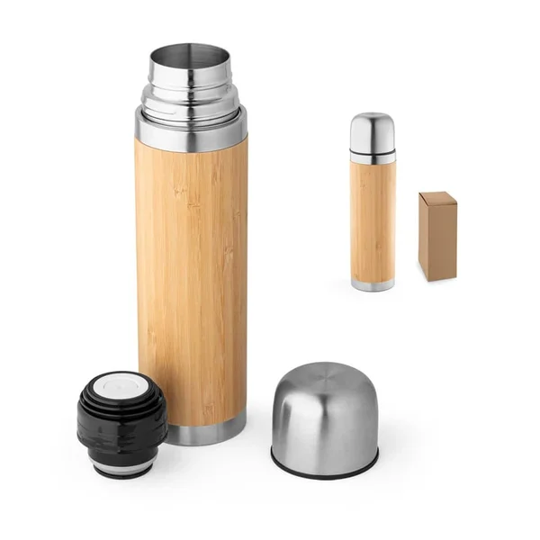 CEYLON. Bambu och rostfri termos 450 mL – profilreklam med tryck från ExpoTryck