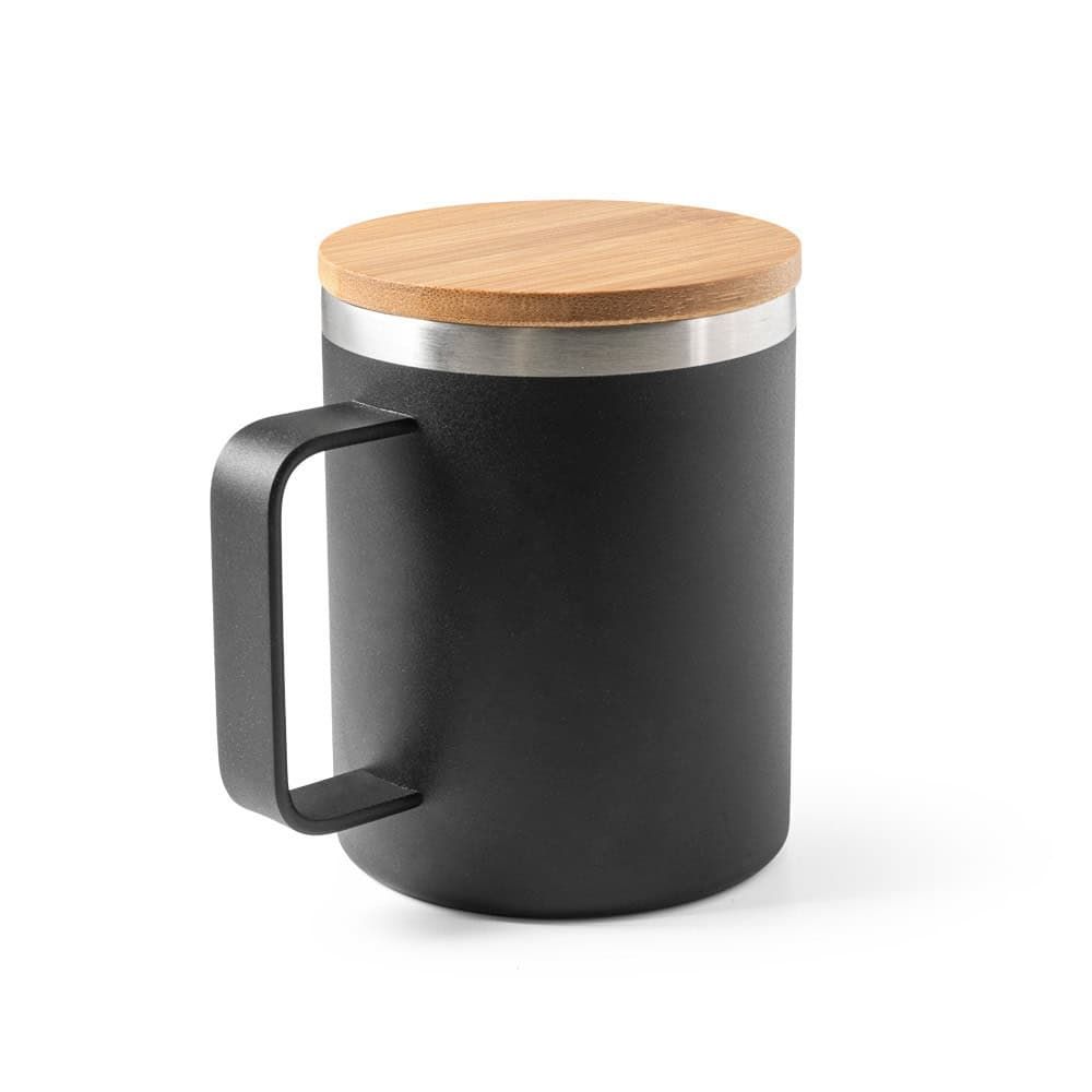 LAUDA. Mugg i 90 % återvunnet rostfritt stål med bambulock 420 mL