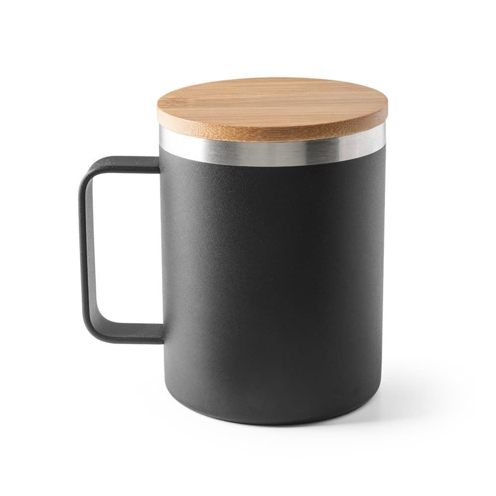 LAUDA. Mugg i 90 % återvunnet rostfritt stål med bambulock 420 mL