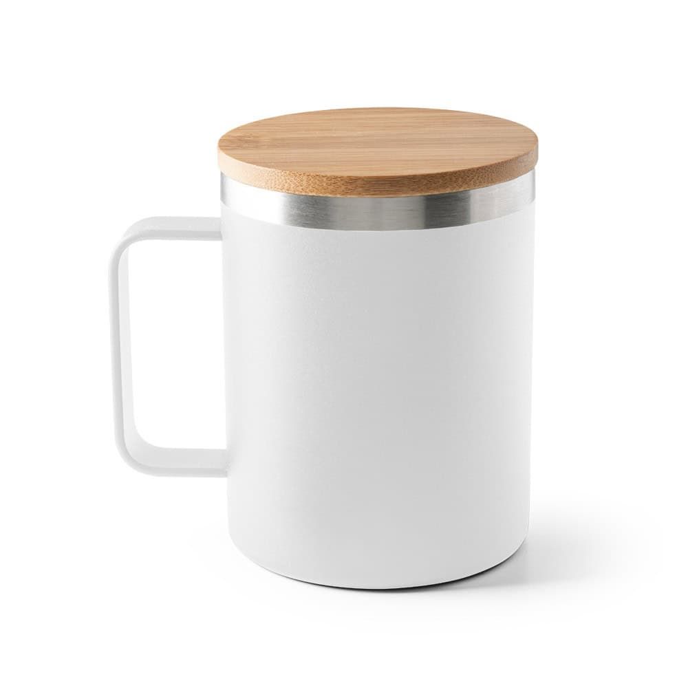 LAUDA. Mugg i 90 % återvunnet rostfritt stål med bambulock 420 mL