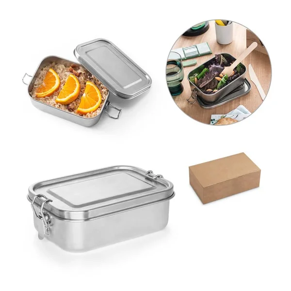 ALLSPICE. Lunchlåda. Robust matlåda gjord av rostfritt stål (90% återvunnet) 750 mL – profilreklam med tryck från ExpoTryck