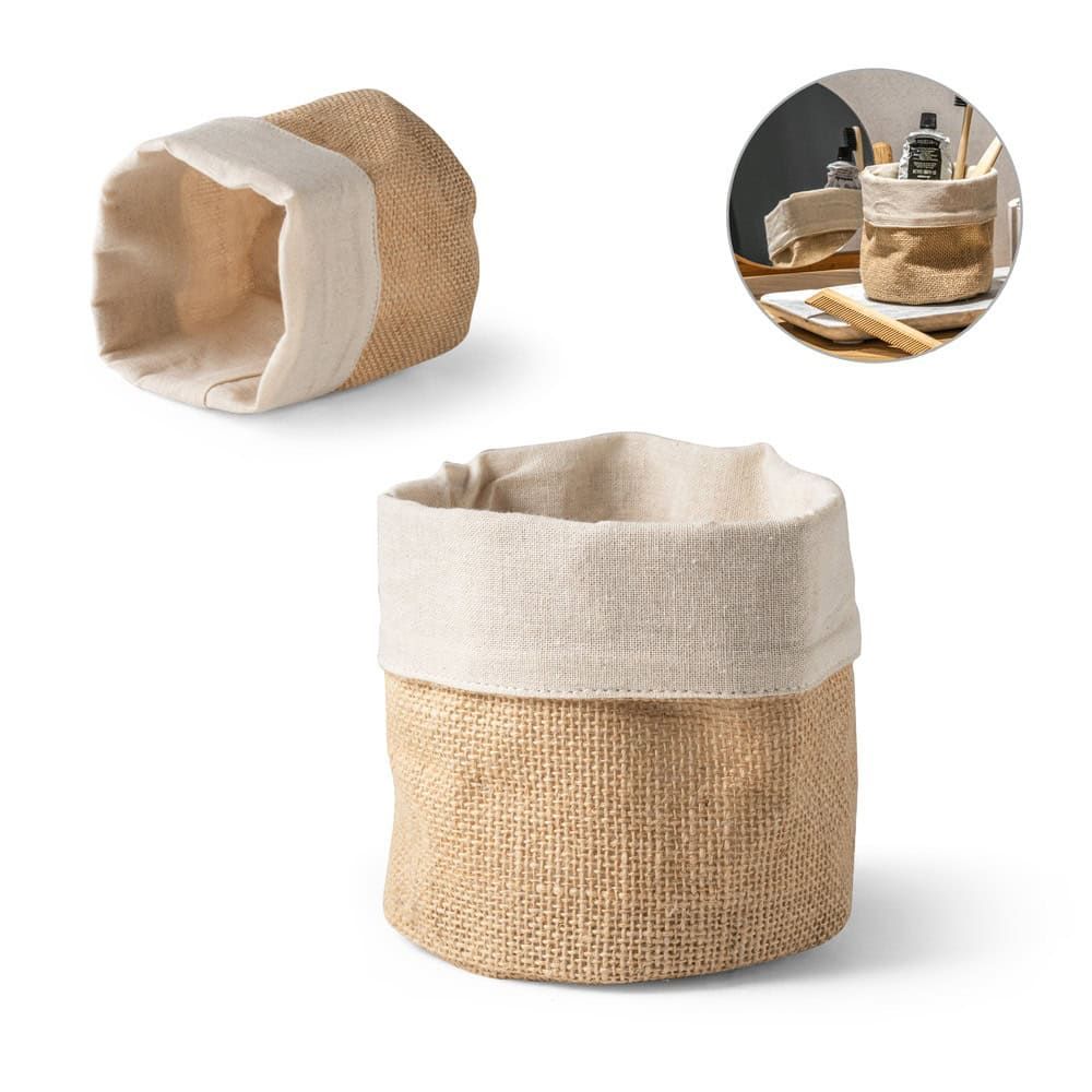 DUCASSE. Väska för flera användningsområden i jute (260g/m²) och bomull (120g/m²) – profilreklam med tryck från ExpoTryck