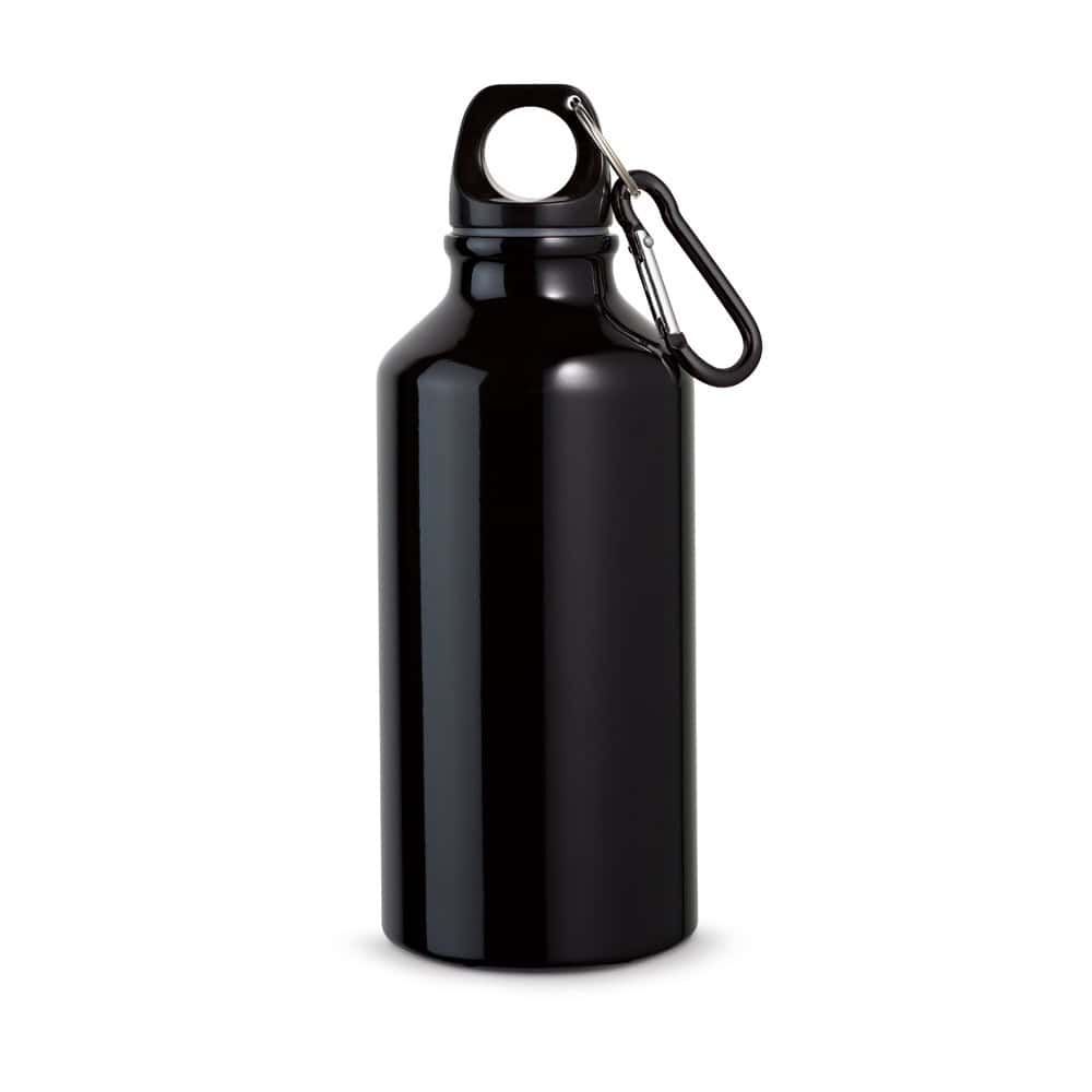 LANDSCAPE S. Sportflaska i aluminium med karbinhake 400 mL