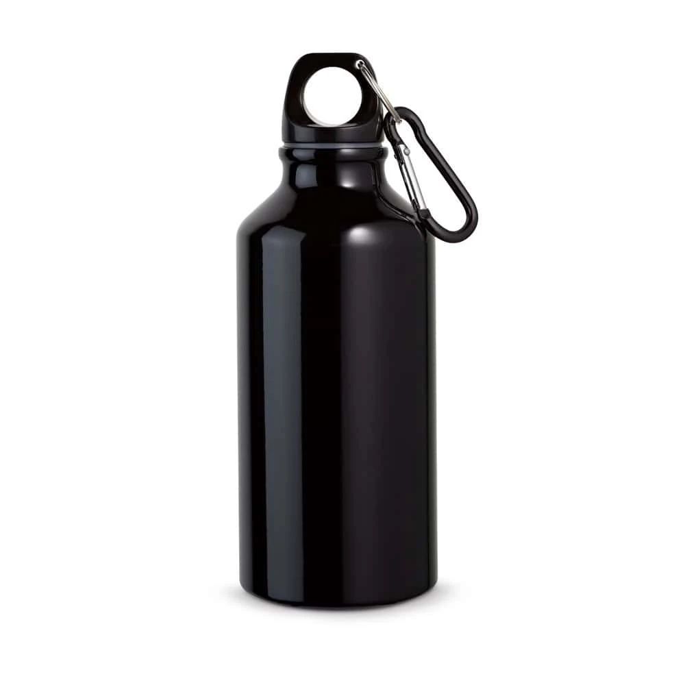 LANDSCAPE S. Sportflaska i aluminium med karbinhake 400 mL