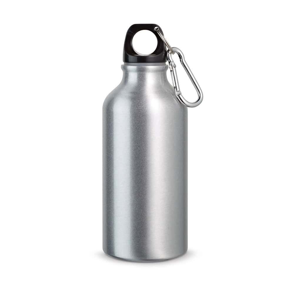 LANDSCAPE S. Sportflaska i aluminium med karbinhake 400 mL