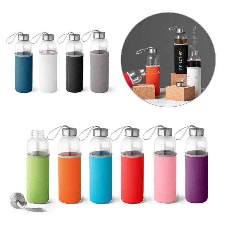 RAISE. Sportflaska av glas och rostfritt stål 520 mL