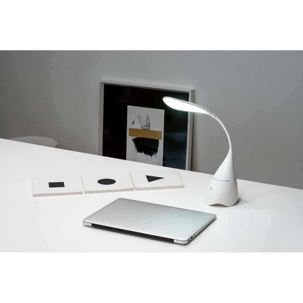 GRAHAME. Bärbar skrivbordslampa med högtalare och 5 timmars batteritid i återvunnen ABS (100 % rABS)