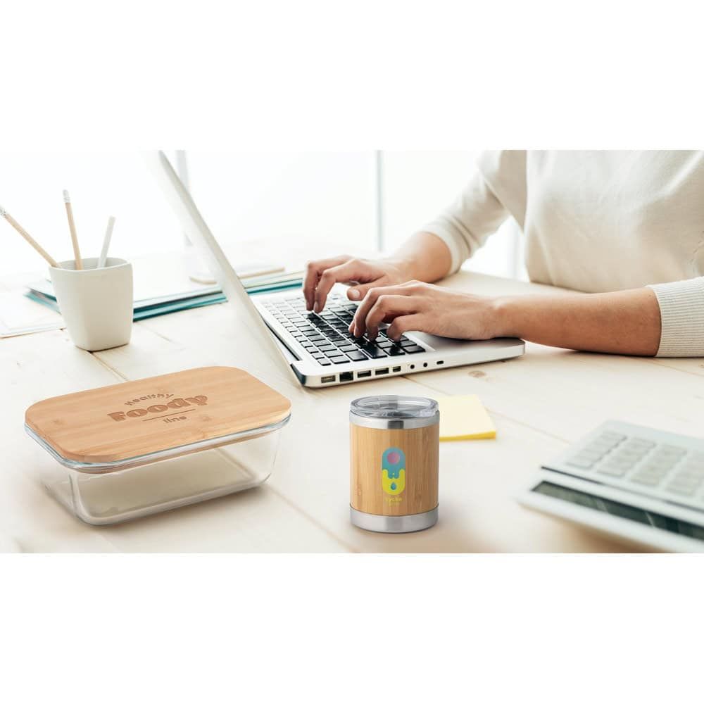LYCKA. Bambu och rostfri mugg 350 ml