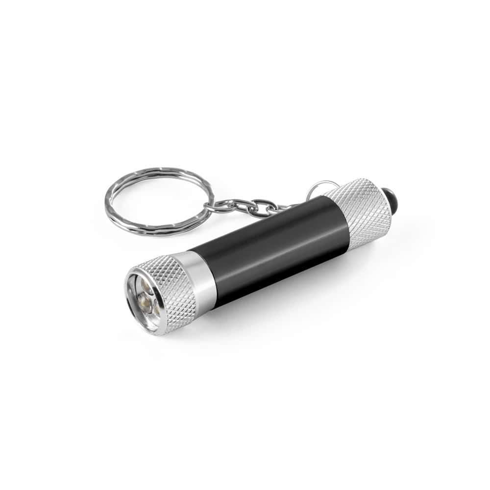 RE-LERGAN. Nyckelring i aluminium (92 % återvunnen) med 3-ljus LED-ficklampa