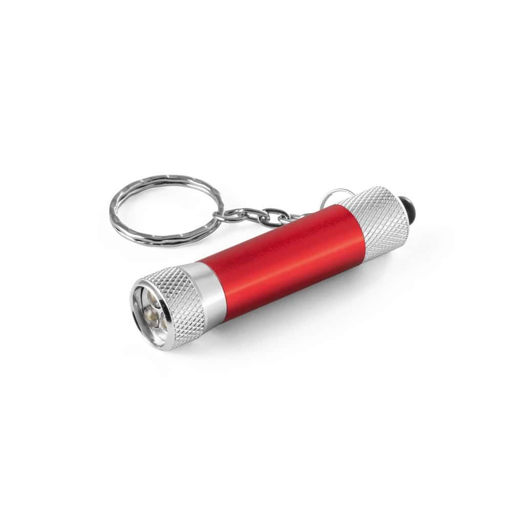 RE-LERGAN. Nyckelring i aluminium (92 % återvunnen) med 3-ljus LED-ficklampa