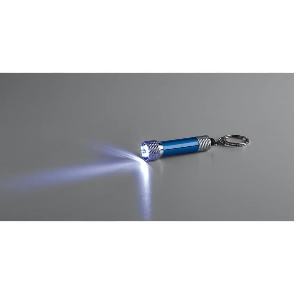 RE-LERGAN. Nyckelring i aluminium (92 % återvunnen) med 3-ljus LED-ficklampa