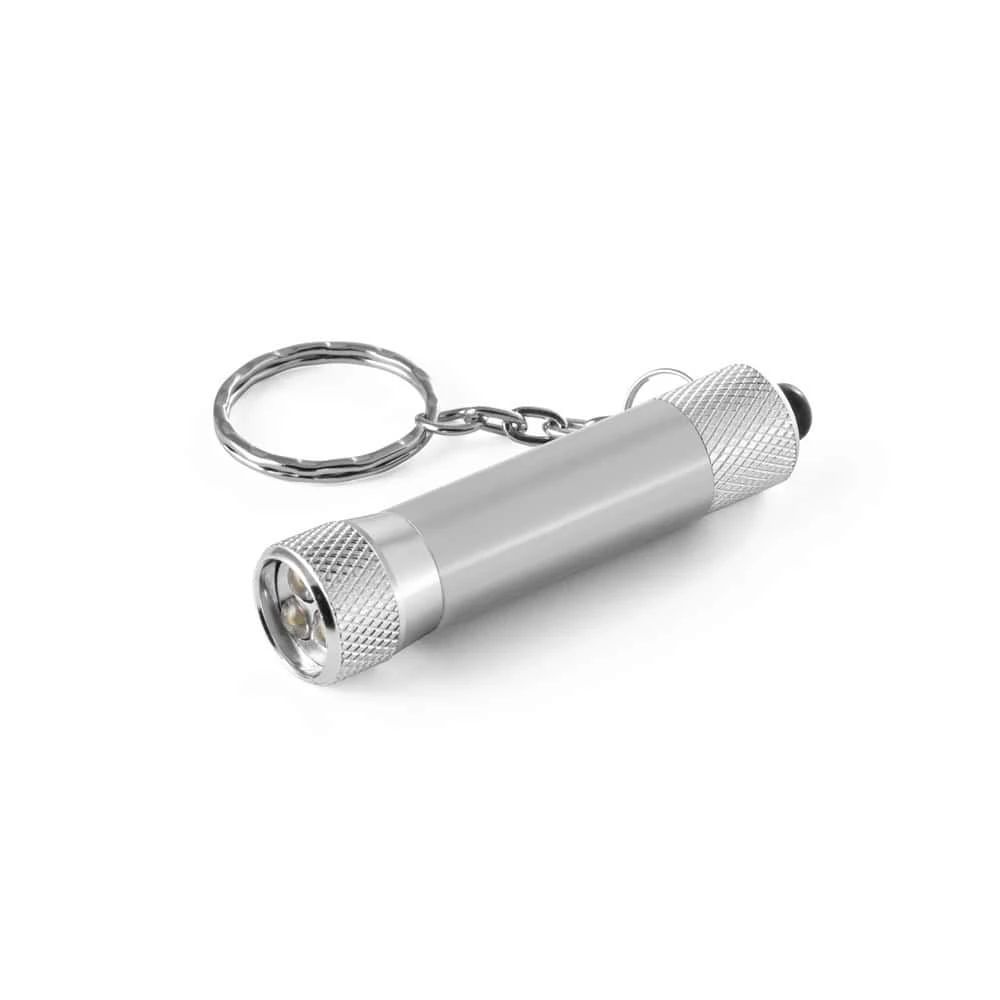 RE-LERGAN. Nyckelring i aluminium (92 % återvunnen) med 3-ljus LED-ficklampa