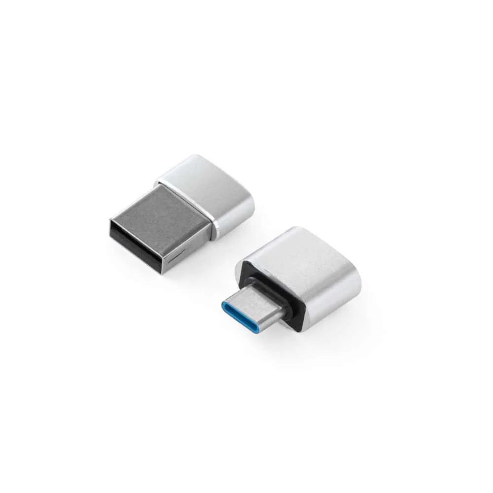MINSKY. Set med 2 aluminium USB-A / USB-C-adaptrar