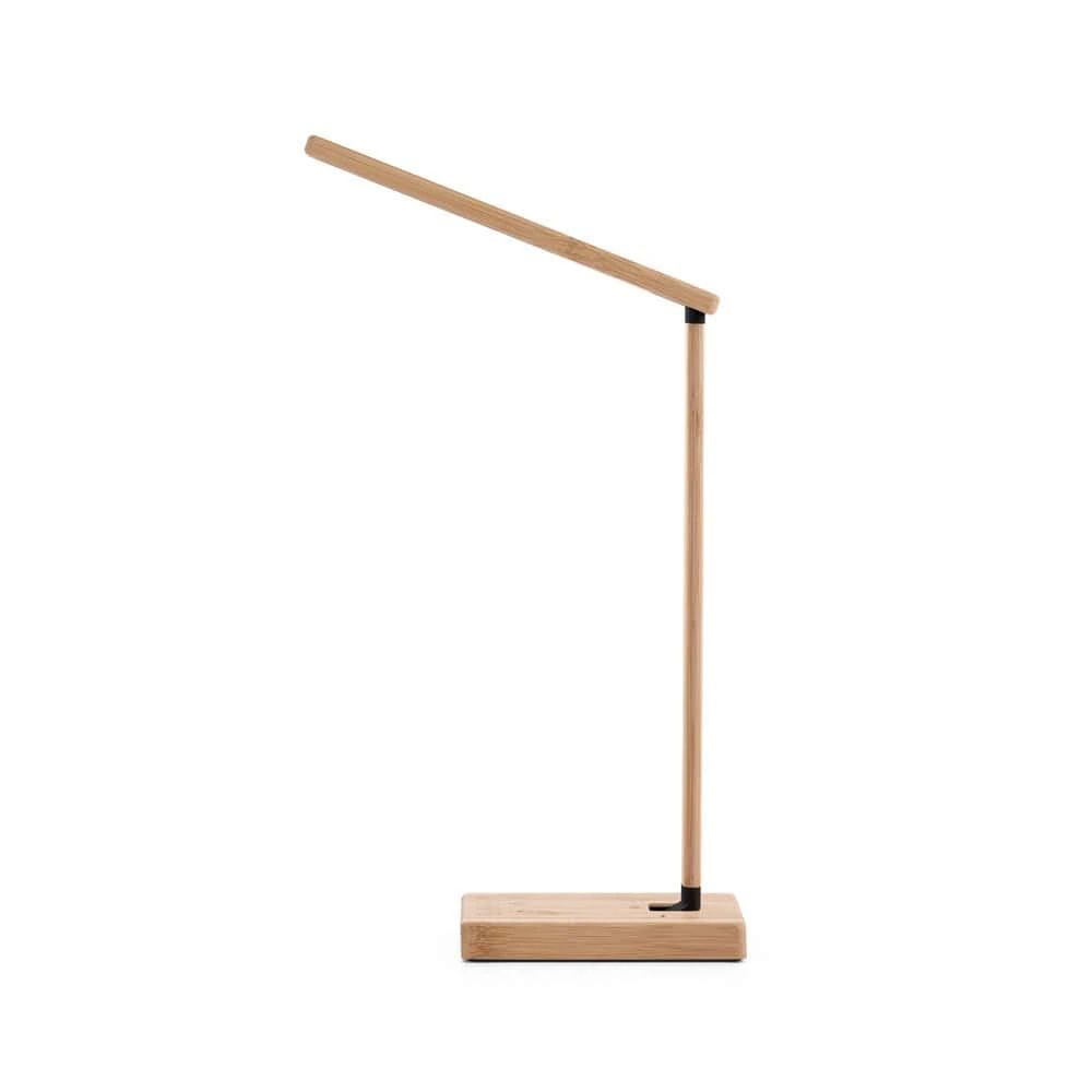 MOREY. Fällbar skrivbordslampa med 15W supersnabb trådlös laddare i bambu