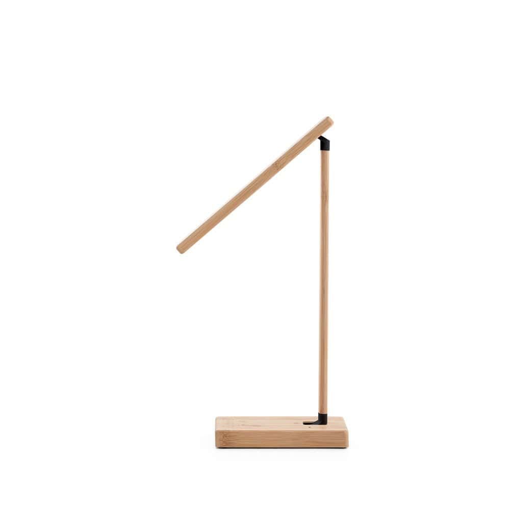 MOREY. Fällbar skrivbordslampa med 15W supersnabb trådlös laddare i bambu