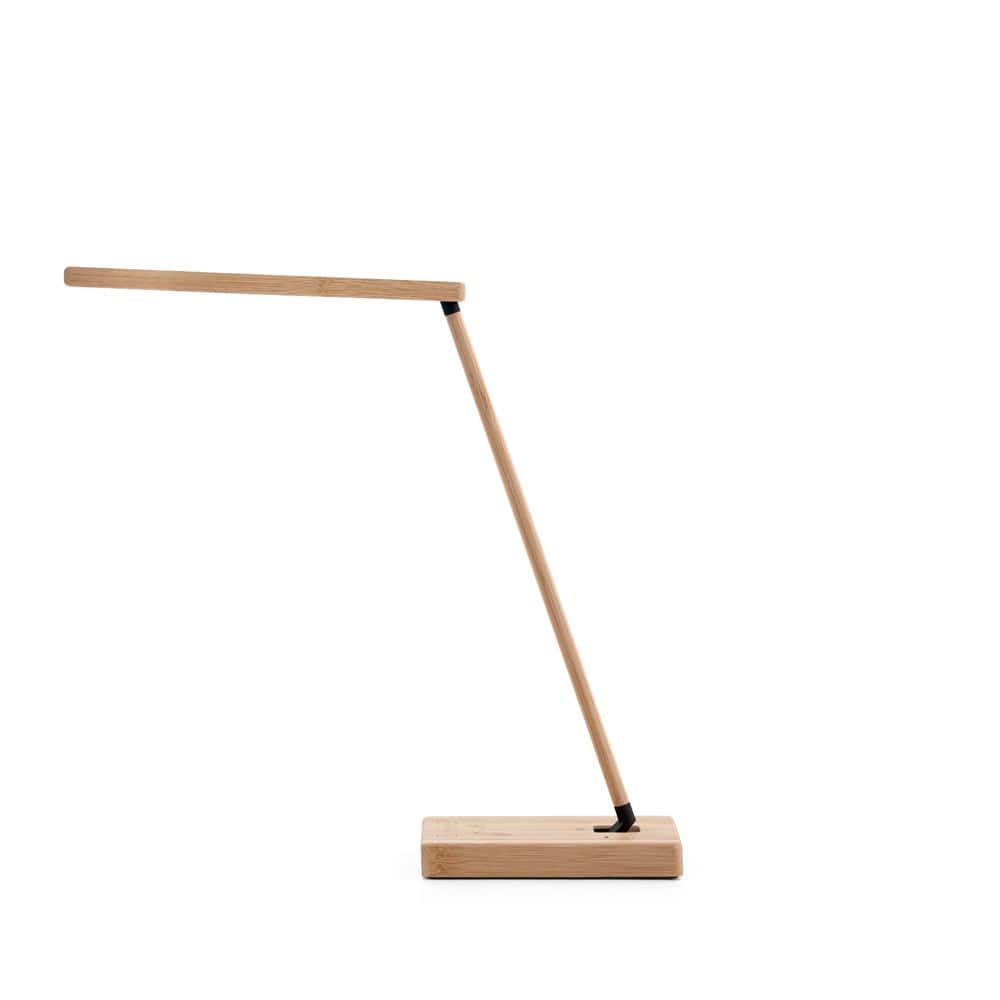 MOREY. Fällbar skrivbordslampa med 15W supersnabb trådlös laddare i bambu