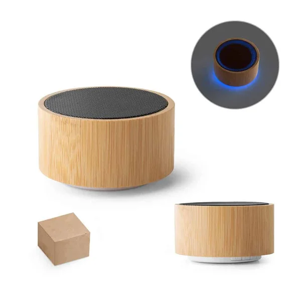 ARBER. Bärbar 3W högtalare med 2h batteritid i bambu och ABS – profilreklam med tryck från ExpoTryck